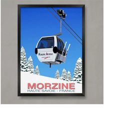 morzine ski resort poster, ski resort poster, ski print , snowboard poster,  ski gifts, ski poster