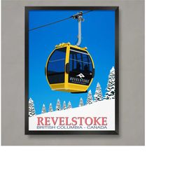 revelstoke ski resort poster, ski resort poster, ski print , snowboard poster,  ski gifts, ski poster