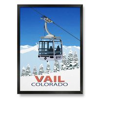 vail ski resort poster, ski resort poster, ski print , snowboard poster, ski gifts, ski poster