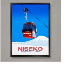 niseko ski resort poster, ski resort poster, ski print , snowboard poster,  ski gifts, ski poster