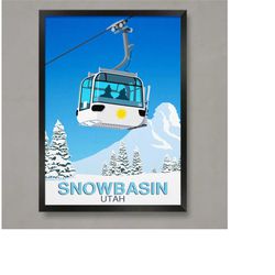 snowbasin ski resort poster, ski resort poster, ski print , snowboard poster,  ski gifts, ski poster
