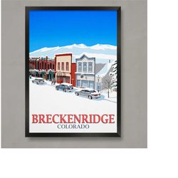 breckenridge ski resort poster, ski resort poster, ski print , snowboard poster,  ski gifts, ski poster