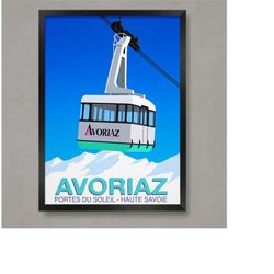 avoriaz ski resort poster, ski resort poster, ski print , snowboard poster,  ski gifts, ski poster