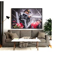 lewis hamilton poster, formula 1 f1 canvas wall art, mercedes sports poster print