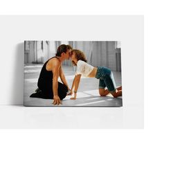 dirty dancing poster print, vintage hollywood movie canvas wall art, retro black and white photo