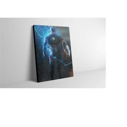 captain america mjolnir canvas wall art - captain america poster - captain america print - captain america artwork paint