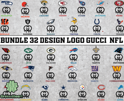 bundle 32 design logo gucci nfl,nfl logo, nfl logo team,nfl png, nfl svg, nfl  design 10