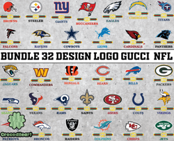 bundle 32 design logo gucci nfl, nfl logo, nfl logo team,nfl png, nfl svg, nfl  design 11