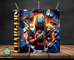 los angeles chargers cracked holetumbler wraps, , nfl logo,, nfl sports, nfl design png, design by crocodileart  09