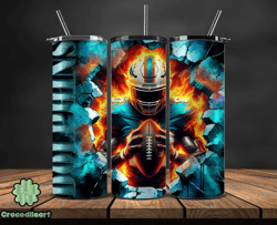 miami dolphins cracked holetumbler wraps, , nfl logo,, nfl sports, nfl design png, design by crocodileart  14
