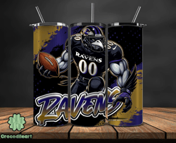 baltimore ravens tumbler wrap, nfl teams,nfl logo football, logo tumbler png, design by crocodileart store 03