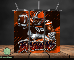 cleveland browns tumbler wrap, nfl teams,nfl logo football, logo tumbler png, design by crocodileart store 08