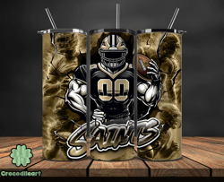 new orleans saintstumbler wrap, nfl logo tumbler png, nfl sports, nfl design png, design by crocodileart store-23