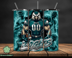 philadelphia eaglestumbler wrap, nfl logo tumbler png, nfl sports, nfl design png, design by crocodileart store-26