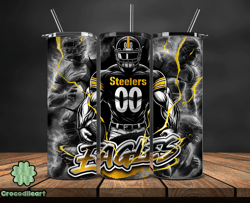 pittsburgh steelers tumbler wrap, nfl logo tumbler png, nfl sports, nfl design png, design by crocodileart store-27