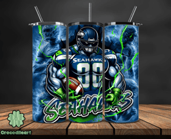 seattle seahawkstumbler wrap, nfl logo tumbler png, nfl sports, nfl design png, design by crocodileart store-29