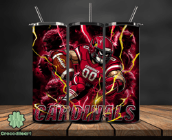 arizona cardinals  tumbler wrap glow, nfl logo tumbler png, nfl design png, design by crocodileart-01