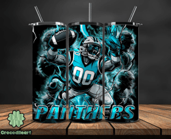 carolina panthers tumbler wrap glow, nfl logo tumbler png, nfl design png, design by crocodileart-05