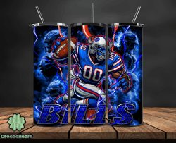 buffalo bills tumbler wrap glow, nfl logo tumbler png, nfl design png, design by crocodileart-04