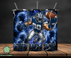 dallas cowboys tumbler wrap glow, nfl logo tumbler png, nfl design png, design by crocodileart-09