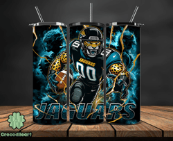 jacksonville jaguars tumbler wrap glow, nfl logo tumbler png, nfl design png, design by crocodileart-15