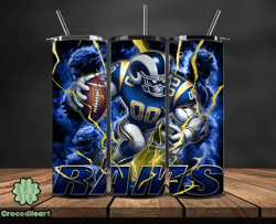 los angeles rams tumbler wrap glow, nfl logo tumbler png, nfl design png, design by crocodileart-19