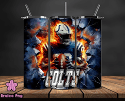 indianapolis colts tumbler wrap, crack hole design, logo nfl football, sports tumbler png, tumbler design by brulee png