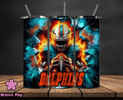 miami dolphins tumbler wrap, crack hole design, logo nfl football, sports tumbler png, tumbler design by brulee png 14