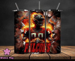 atlanta falcons tumbler wrap, crack hole design, logo nfl football, sports tumbler png, tumbler design by brulee png 16