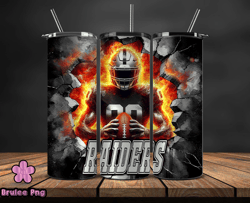 las vegas raiders tumbler wrap, crack hole design, logo nfl football, sports tumbler png, tumbler design by brulee png 2