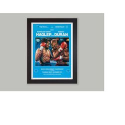 framed marvin hagler vs roberto duran  reproduction boxing poster print / wall art / home decor / gym poster