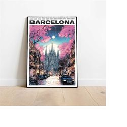 barcelona poster, barcelona print, a3, a4, a5, comic book poster,travel poster
