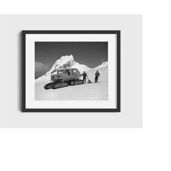 vintage mt. hood timberline lodge ski photo print- digital download, printable art, vintage ski art, ski home decor, ski