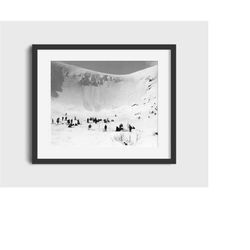 vintage tuckerman ravine ski photo print - digital download, printable art, vintage ski art, ski home decor, ski wall de