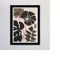 minimalist abstract botanical art poster print (2).  available framed