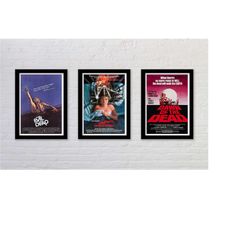 set of 3 classic horror movie poster prints / available framed