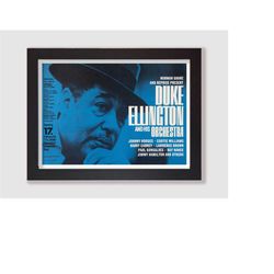 framed duke ellington german concert poster print / jazz wall art / poster / jazz print / wall decor / big band