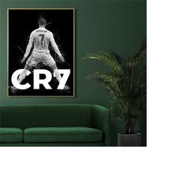 cristiano ronaldo poster wall decor, football sports poster