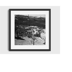 1965 mammoth mountain chairlift vintage photo - digital download vintage ski art, ski home decor, antique ski, ski lodge