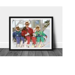 vintage princess diana ski photo print - digital download, printable art, vintage ski art, ski home decor, ski lodge wal