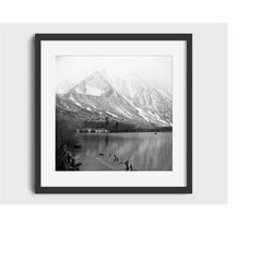 1962 convict lake - mammoth, california vintage photo -  digital download vintage ski art, ski home decor, antique ski,