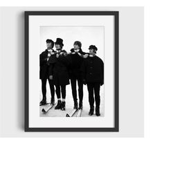 1965 the beatles ski photo print - vintage ski art, ski home decor, antique ski, ski lodge wall decor, ski poster