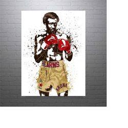 thomas 'hitman' hearns boxing art poster-free us shipping