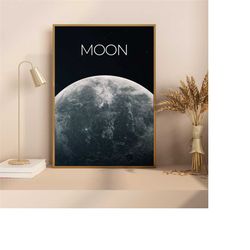 moon poster, moon art, art print moon, moon