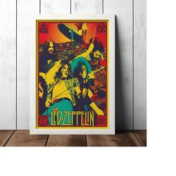 led zeppelin poster rock band vintage concert poster