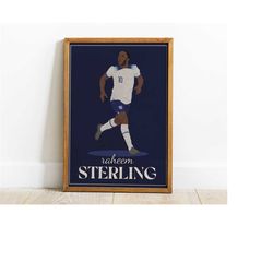 printable raheem sterling wall print, football wall decoration