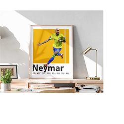 printable neymar junior poster, brazil football print, brazilian