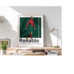 printable cristiano ronaldo poster, portugal football print, portuguese