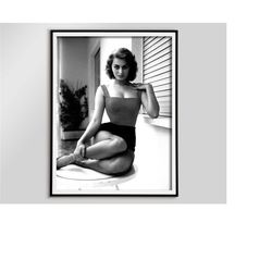 sophia loren poster - vintage black white photo