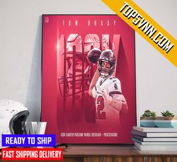 tom brady 100k career passing yards poster canvas